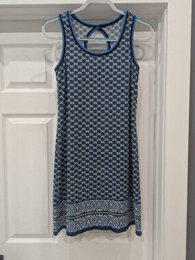 Max Studio Blue Printed Sleeveless Shift Dress Size Small